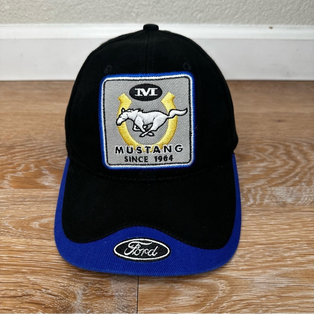 Ford Mustang Hot Rods Plus Black Blue Men's Cap Hat, OS